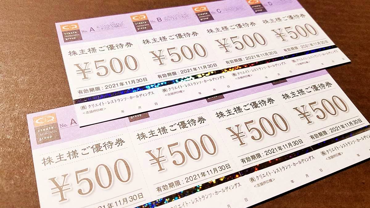 クリレス 株主優待券 16,000円分 - フード・ドリンク券